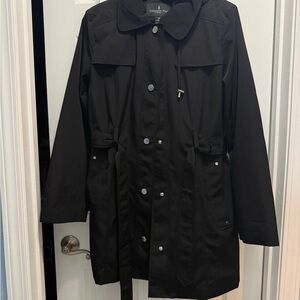 London Fog Black Belted Raincoat